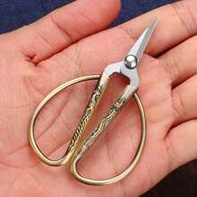 1pc Retro Stainless Steel Sewing Scissors, Durable High-Carbon Steel Fabric Cutting Shears, Household Scissors For Home/School Use