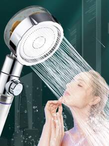 Una ducha turbocargada con filtro de algodón incorporado, que presenta una columna de agua como una cintura esbelta, se puede sostener con la mano o usar para ducharse de forma fija, adecuada para uso doméstico o en el baño.