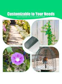 2 Rolls Green Hexagon Woven Wire Mesh, Vegetable Garden Flower Pot Green Plant Animals Isolation Fence, Lightweight Woven Hexagonal Iron Wire Fence, Indoor Outdoor Portable Mobile Isolation Net, Flower Wall Decor Photo Decor Plant Climbing Net