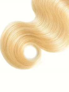 #613 金色女士水波纹13x4蕾丝前置闭合式真人发假发，8-16英寸，预剪自然发丝，透明柔软蕾丝，130%密度，易于佩戴，适合所有种族女性佩戴 - S613 - 查看 5