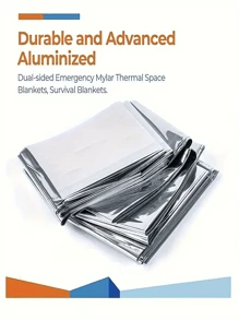 1 Stück Outdoor Notfall-Überlebensdecke für Menschen mit Silbereffekt, tragbare Outdoor-Notfalldecke, multifunktionale Isolationsdecke, silberner Regenmantel-Notfallausrüstung für Wanderungen