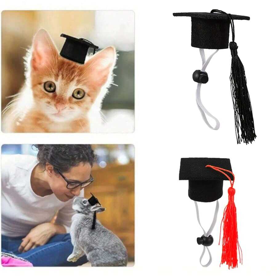 毕业狗帽、宠物猫派对帽、迷你帽、小狗博士帽、派对宠物装饰猫、毕业季、复活节礼物、礼品袋填充物