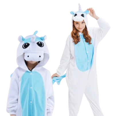 nerd hunters Kids Unicorn Hooded Kigurumi Pajama Suit