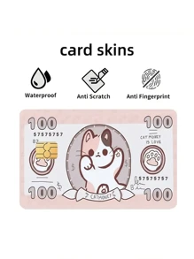 4 pezzi Custodia per carte di credito in PVC con motivo carino a gatto, adatta per carte bancarie, carte di debito, tessere per i trasporti, chiavi della stanza e adesivi per la pelle, forniture scolastiche, per il ritorno a scuola