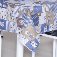 Toalha de Mesa Oxford Retangular Poliéster Lisa 4 a 12 Lugares Sala Cozinha Jantar Luxo Moderna Lavável Tecido Premium - Azul - Visão 2