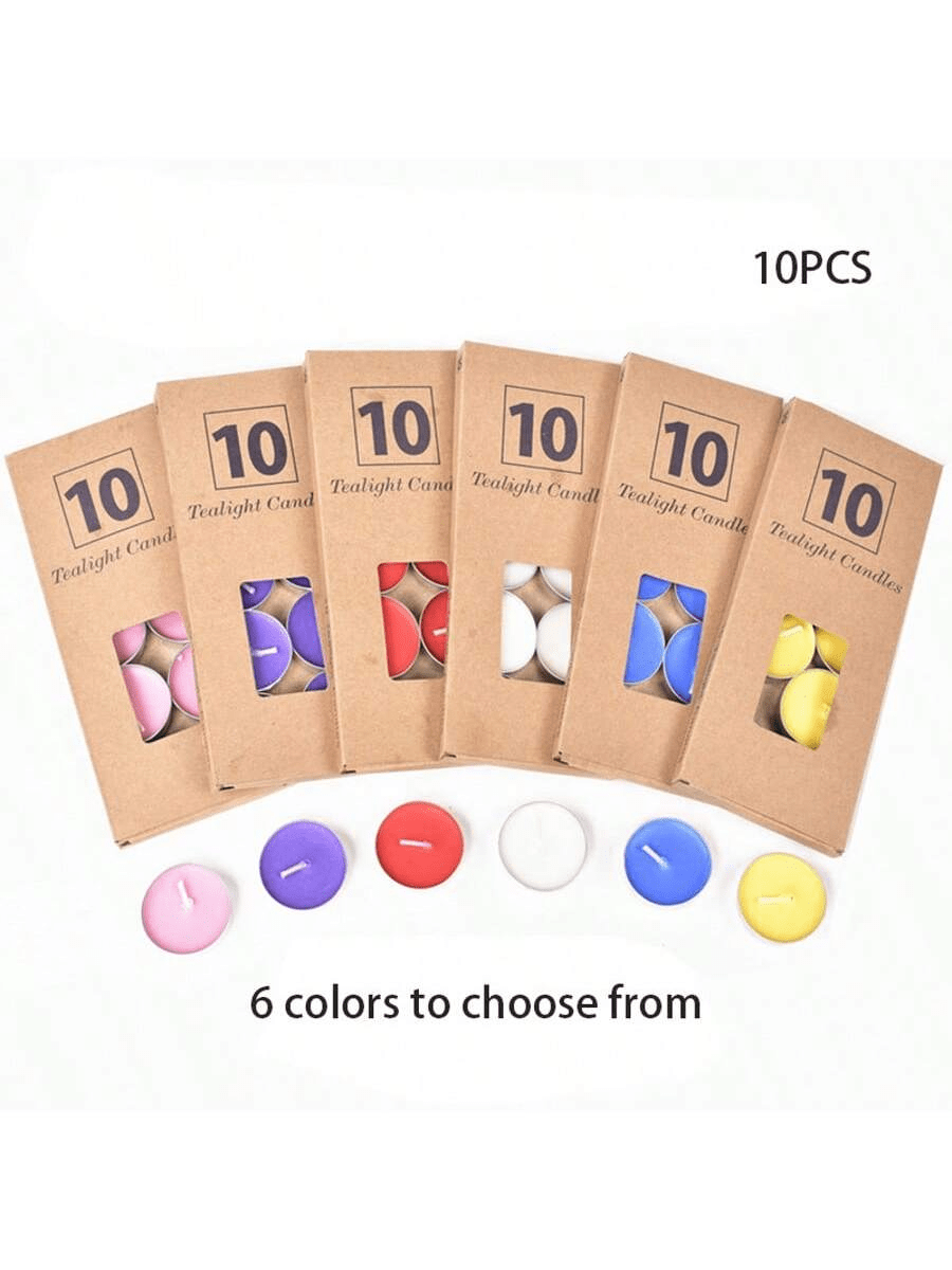 10支蜡烛婚礼派对家居装饰投票派对茶灯小许愿散装1.5-2小时延长燃烧时间迷你生日应急家庭