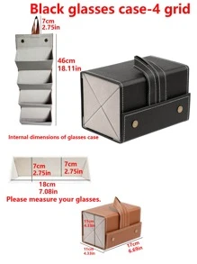 2/3/4/5/6 Slots Travel Glasses Case, Foldable Hanging Glasses Sunglasses Storage Rack Organizer, PU Leather Eyewear Holder Sunglasses Case Sunglasses Holder Sunglasses Organizer Sunglasses Storage Eyeglass Case Protective Case