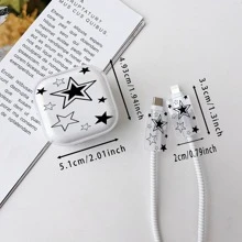 Set de 3 piezas, cargador transparente estándar del Reino Unido de 18W/20W para 13/14/15/16, protector de cable y cabezal de cargador de TPU, regalo, accesorios de oficina electrónicos, protector de cables, accesorios de cargador, accesorios para teléfonos