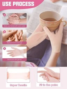 1Pair Moisturizing Hand Gloves, For Dry Cracked Skin Softening Exfoliating Feet Hand Care Tools, Soft Silicone Gel, Skin Repairing, Reusable, Suitable For Hand Care, Beige/Pink,Hand Care,Gift,Care Tools, Soft Silicone Gloves, Gel Spa Moisturizing Gloves, Aloe Vera Lotion Gloves For Repairing Dry, One Size Fits All, Ideal For Home Hydration, Moisturizing Hand Gloves,Gift For My Mother,Mother's Day,Travel Accessories