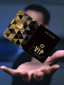 4 件黑金格子 VIP 信用卡贴纸，适用于 EBT、交通卡、信用卡/借记卡/银行卡保护，无气泡，高品质，适用于小型芯片卡、返校、学校用品 - 彩色 - 查看 1