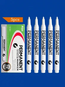 12/5/1 Pack White Fine Tip Waterproof Painting Graffiti Marker Pen Permanent Gel Pen For Fabric Wood Marker Pen Back To School