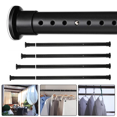 c Universal Teleskopstange Ohne Bohren Duschvorhangstange, Vorhangstange Halterung für Schuhschrank, einstellbare nagel-freie Duschvorhang Halterung, wandmontierte Vorhanghalterung, Handtuchstangen Halterungshaken, Küche Bad Toilette Schlafzimmer Wohnzimmer Accessoires Heim Badezimmerdekoration Sommer