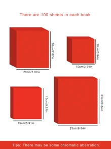 100 Sheets 4 Sizes Red Cardstock Papers, 80gsm Thick Heavyweight Colored Construction Papers, Can Be Used For Folk Paper-Cutting, Holiday Cards Making, Double Sided Printing Craft Papers For Origami, Scrapbook Craft, DIY Art, Card Making School Supplies, Back To School