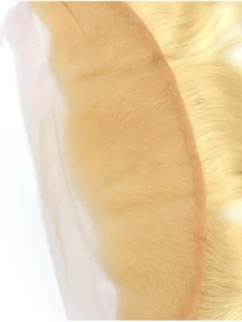 #613 金色女士水波纹13x4蕾丝前置闭合式真人发假发，8-16英寸，预剪自然发丝，透明柔软蕾丝，130%密度，易于佩戴，适合所有种族女性佩戴 - S613 - 查看 4