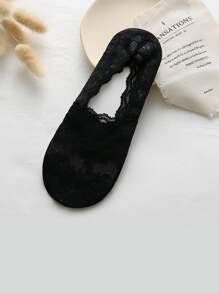 1 à 5 paires de chaussettes basses décontractées pour femmes, chaussettes invisibles en dentelle fleurie avec silicone antidérapant, chaussettes bateau invisibles respirantes et en dentelle pour un usage quotidien