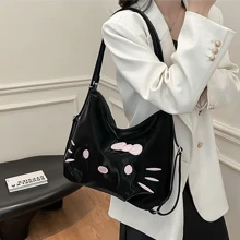 Sanrio 1 pièce Sac fourre-tout Sanrio hello kitty, sac à épaule pour femmes, sac de courses, sac de transport, sac décontracté de haute qualité pour les courses, les voyages, les sorties printanières, les cadeaux