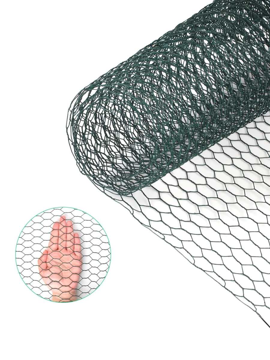 2 Rolls Green Hexagon Woven Wire Mesh, Vegetable Garden Flower Pot Green Plant Animals Isolation Fence, Lightweight Woven Hexagonal Iron Wire Fence, Indoor Outdoor Portable Mobile Isolation Net, Flower Wall Decor Photo Decor Plant Climbing Net