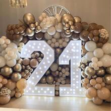 70 pezzi Palloncini bianchi opachi da 10 pollici, palloncini in lattice color crema avorio da 5 pollici, palloncini da festa in elio beige sabbia bianco per decorazioni di matrimonio e anniversario, decorazione a tema festa con palloncini