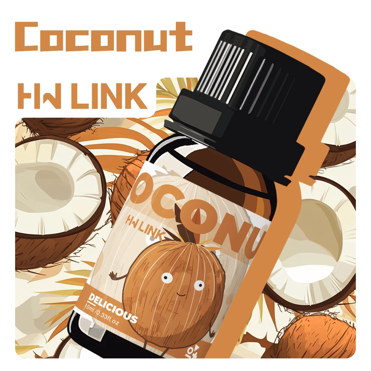 HWLINK 10ml 椰子香精油，適用於蠟燭製作、擴香機、居家護理、加濕器、香爐等，送給親友的理想禮物，室內香氛的完美伴侶