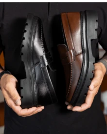 Piettro Men's Casual Loafer Dress Shoes Work Events Comfortable - màu đen - Xem 10
