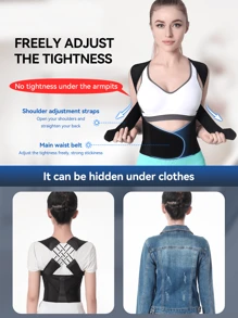 PRANASH Unisex Back Support Posture Corrector, Adjustable Full Back Brace For Humpback And Spinal Alignment, Invisible Under Clothes For Daily Comfort Gym Accessories