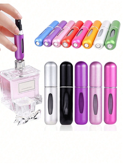 1pc Travel Mini Perfume Refillable Atomizer Container, Portable Perfume Scent Pump Case Fragrance Empty Spray Bottle For Traveling And Outgoing, Gifts For Girls Women Mom Home Bathroom Decor Fall Decor Back To School Perfume Bottle