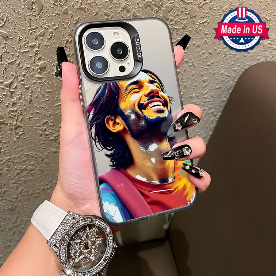 Man Portrait,Fashionable Colored Silver Phone Case For Various Models Including  11 12 13 14 15 16 PRO MAX 14 15 16 PLUS X XR XS MAX,Comprehensive Protection,Durable,All Included - Black - View 1