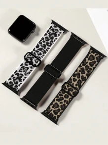 3 paquets de bandes solo élastiques style léopard compatibles avec les bracelets 38 mm, 40 mm, 41 mm, 42 mm, 44 mm, 45 mm, 46 mm, 49 mm pour femmes et hommes. Sangles nylon élastiques réglables style guépard pour Série Ultra/SE/10/9/8/7/6/5/4/3/2/1