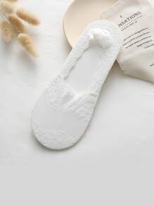 1 à 5 paires de chaussettes basses décontractées pour femmes, chaussettes invisibles en dentelle fleurie avec silicone antidérapant, chaussettes bateau invisibles respirantes et en dentelle pour un usage quotidien
