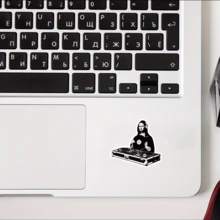 黑胶唱片 DJ 转盘贴纸 - 耐用贴纸，适合音乐爱好者和创意装饰，粘性乙烯基材质，可用于笔记本电脑、汽车等。 - 彩色 - 查看 6
