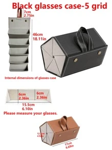 2/3/4/5/6 Slots Travel Glasses Case, Foldable Hanging Glasses Sunglasses Storage Rack Organizer, PU Leather Eyewear Holder Sunglasses Case Sunglasses Holder Sunglasses Organizer Sunglasses Storage Eyeglass Case Protective Case