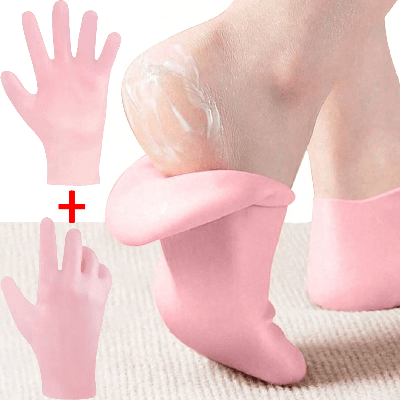 1Pair Moisturizing Hand Gloves, For Dry Cracked Skin Softening Exfoliating Feet Hand Care Tools, Soft Silicone Gel, Skin Repairing, Reusable, Suitable For Hand Care, Beige/Pink,Hand Care,Gift,Care Tools, Soft Silicone Gloves, Gel Spa Moisturizing Gloves, Aloe Vera Lotion Gloves For Repairing Dry, One Size Fits All, Ideal For Home Hydration, Moisturizing Hand Gloves,Gift For My Mother,Mother's Day,Travel Accessories