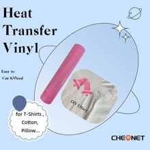 CHEONET - Rollo de vinilo de 12" x 7 pies, vinilo de transferencia térmica para camisetas, tela, almohadas, vinilo para planchar en todas las máquinas cortadoras, vinilo permanente, fácil de cortar y aplicar, parches de bordado y plancha para chaquetas, parches para coser en ropa, mochilas, jeans, camisetas
