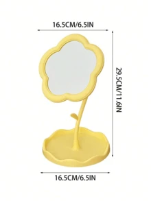 2 Stücke Sonnenblumen-förmiger Schminkspiegel, süßer Bürotisch, Heim Schminkspiegel, tragbarer Touchup Kleinschmirnspiegel, Studenten Wohnheim Schminktisch, Hängeaufbewahrung Schmuckstücke