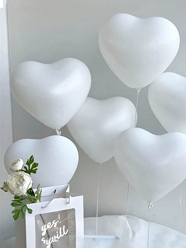 10/20 palloncini bianchi a forma di cuore per San Valentino - decorazioni per feste a tema amore, galleggianti di qualità, decorazioni romantiche per eventi, articoli essenziali per matrimoni e anniversari, facili da gonfiare