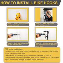 1/2/4Pack Wall Mount Vertical Bike Rack Bicycle Holder Hook Storage Hanger Garage - Black - View 7