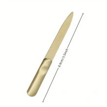 2 件不锈钢指甲锉 - 双面金色指甲锉，符合人体工程学的软握把，无味且可重复使用，男女通用美甲工具 - 家用沙龙级美甲套装（带盒）