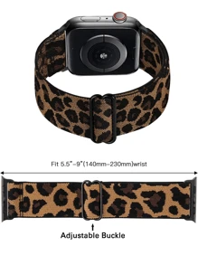 3 paquets de bandes solo élastiques style léopard compatibles avec les bracelets 38 mm, 40 mm, 41 mm, 42 mm, 44 mm, 45 mm, 46 mm, 49 mm pour femmes et hommes. Sangles nylon élastiques réglables style guépard pour Série Ultra/SE/10/9/8/7/6/5/4/3/2/1