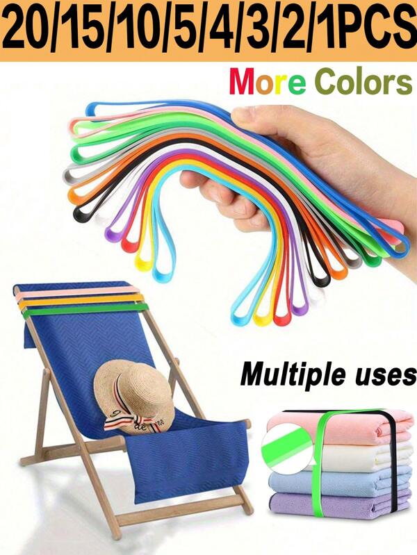 6/5/4/3/2/1pc Silicone Towel Bands 12 Silicone Anti-Wind Suction Cup Bands For Beach Chairs (Pack Of 1-20) - Essential Travel, Pool & Cruise Accessory - Practical Gift Summer 2025 Bag For School School Accessories School Stuff