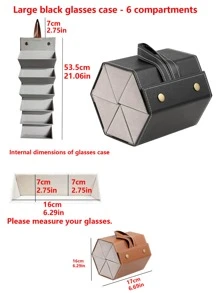 2/3/4/5/6 Slots Travel Glasses Case, Foldable Hanging Glasses Sunglasses Storage Rack Organizer, PU Leather Eyewear Holder Sunglasses Case Sunglasses Holder Sunglasses Organizer Sunglasses Storage Eyeglass Case Protective Case
