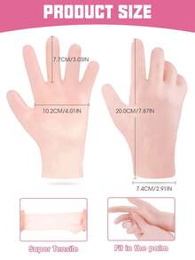 1Pair Moisturizing Hand Gloves, For Dry Cracked Skin Softening Exfoliating Feet Hand Care Tools, Soft Silicone Gel, Skin Repairing, Reusable, Suitable For Hand Care, Beige/Pink,Hand Care,Gift,Care Tools, Soft Silicone Gloves, Gel Spa Moisturizing Gloves, Aloe Vera Lotion Gloves For Repairing Dry, One Size Fits All, Ideal For Home Hydration, Moisturizing Hand Gloves,Gift For My Mother,Mother's Day,Travel Accessories