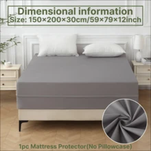 Waterproof 6-Sided Mattress Cover With High-Quality Zipper – Breathable & Machine Washable Quiet Mattress Protector, Fully Dustproof With Invisible Zip For Home, Hotel, Dormitory Use - Grey - View 16