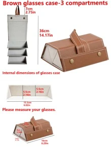 2/3/4/5/6 Slots Travel Glasses Case, Foldable Hanging Glasses Sunglasses Storage Rack Organizer, PU Leather Eyewear Holder Sunglasses Case Sunglasses Holder Sunglasses Organizer Sunglasses Storage Eyeglass Case Protective Case