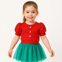 Saia Verde Rodada Tule Brilho Infantil Menina Diva