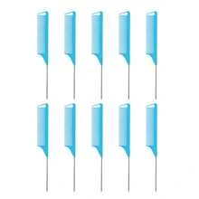 6pcsRandom Color Combination, 2025 New Rat Tail Comb | Carbon Fiber Heat-Resistant Design With Stainless Steel Pin Tail, Ideal For Teasing And Sectioning Hair