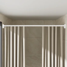 Adjustable Tension Rod - Made Of Stainless Steel With Plastic End Caps, Easy Installation Without Drilling, Suitable For Shower Curtains, Curtains, Closets, Balcony Drying - Available In Silver, Black, White And Grey Room Decor Bathroom Accessories Back To School