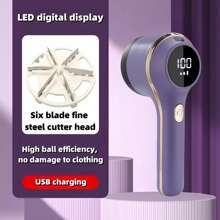 电动织物除毛器，USB充电式毛球去除器，带6个刀片的电动织物剃毛器，可去除衣物、沙发、家具上的毛球、绒毛和球状物。 - 彩色 - 查看 16