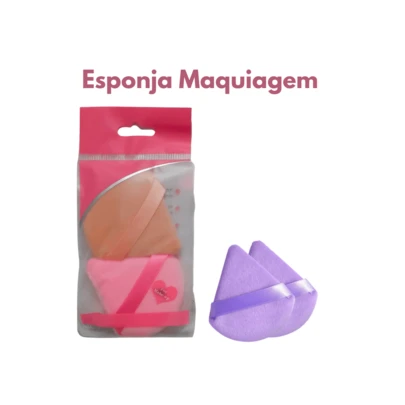 Esponja Para Pó Triangular Pacote Com 2 Unidades