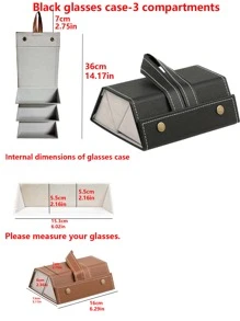 2/3/4/5/6 Slots Travel Glasses Case, Foldable Hanging Glasses Sunglasses Storage Rack Organizer, PU Leather Eyewear Holder Sunglasses Case Sunglasses Holder Sunglasses Organizer Sunglasses Storage Eyeglass Case Protective Case