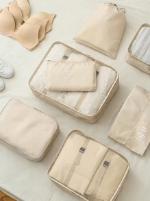 11-In-1 Travel Organizer Set, Multifunction 7pcs Travel Packing Cubes, Luggage Organizer Bags, Clothes Sorting Bags, Summer Travel Luggage Storage Bags, Includes Cosmetic Bag, Garment Bag, Toiletry Bag, Mesh Bag, Clothes Bag, Skincare Bag, Brush Bag, Shoe Bag, Bottle Bag And Drawstring Bag, Suitable For Cruise, Holiday, Beach, Summer Travel Essentials, For Travel, Hospital, Dorm, School, Resort, Hotel